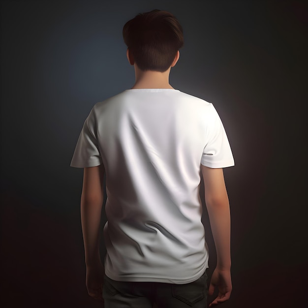 Gratis PSD jonge man in wit t-shirt op zwarte achtergrond