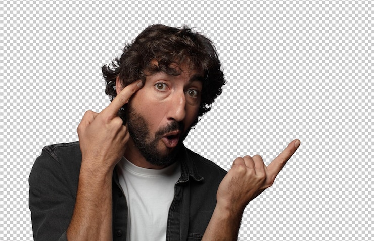 Gratis PSD jonge volwassen baarde man met een kopieerruimte