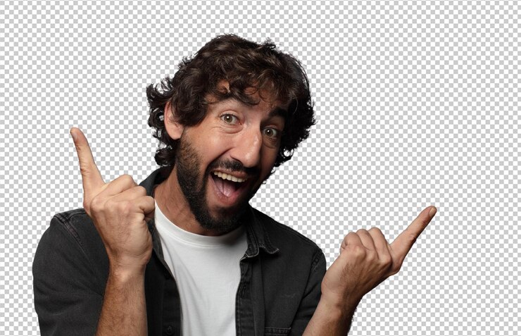 PSD gratuito joven adulto barbudo con un espacio de copia