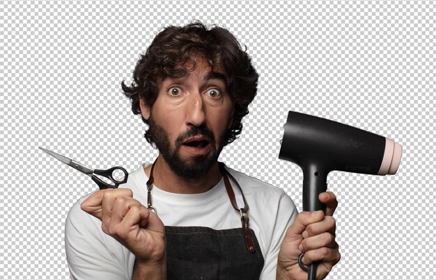 joven adulto hombre barbudo concepto barbero
