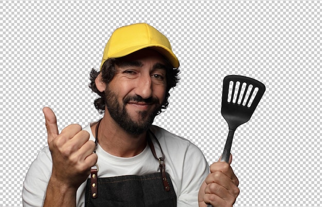 joven adulto hombre barbudo concepto de chef