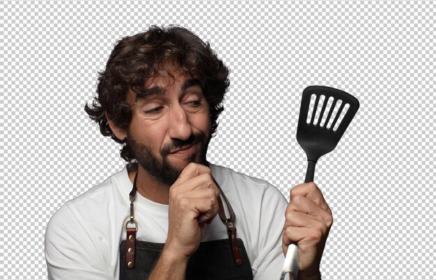 joven adulto hombre barbudo concepto de chef
