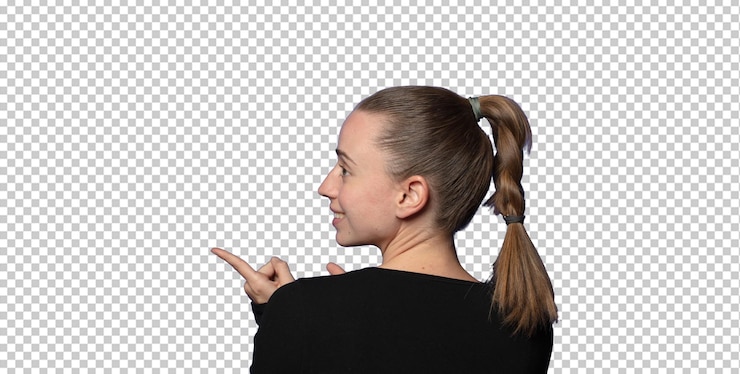 PSD gratuito una joven rubia y bonita con un espacio de copia.