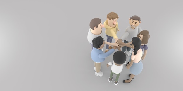 Jóvenes de personajes 3D con concepto de negocio.