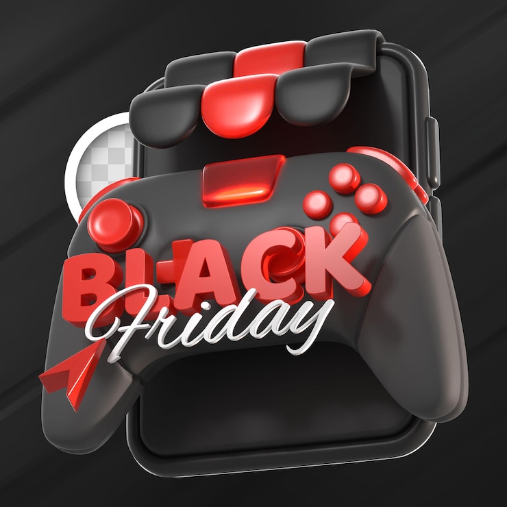 PSD gratuito joystick para el viernes negro 3d ilustración