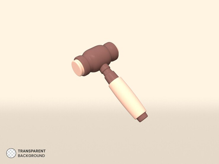PSD gratuito juez, martillo, icono, aislado, 3d, render, ilustración
