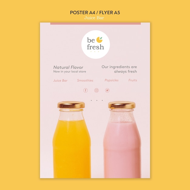 Gratis PSD juice bar flyer-sjabloon