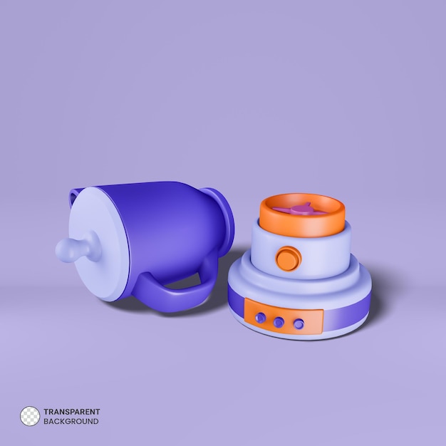 Juicer blender keuken apparaat pictogram geïsoleerde 3d render illustration