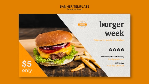 Juicy burger week banner de entrega urgente gratis