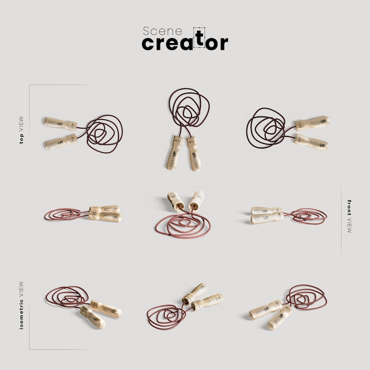 PSD Gratis jumping rope for training mock-up