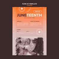 Gratis PSD juneteenth verticale flyer-sjabloon