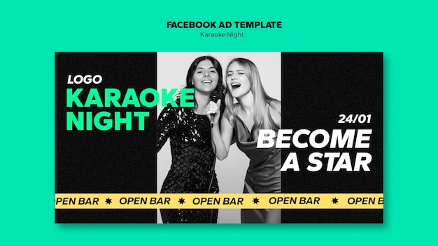 Karaoke night party sociale media promo-sjabloon