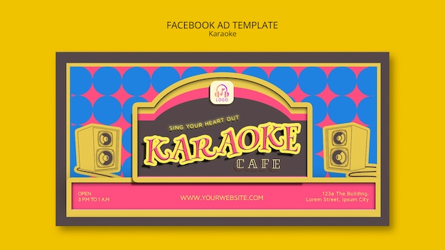 Karaoke party facebook-sjabloon