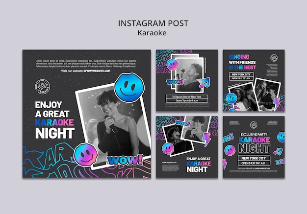 Gratis PSD karaoke party instagram berichten sjabloon