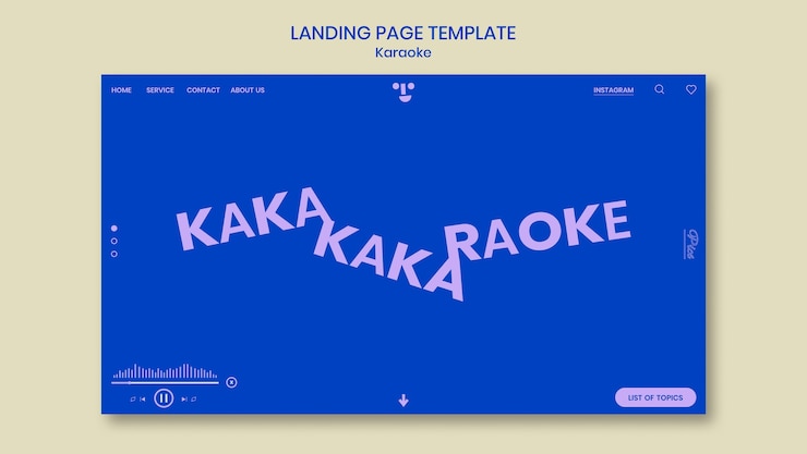 PSD Gratis karaoke party landing page template