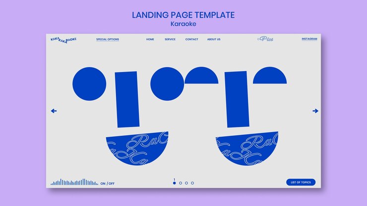 PSD Gratis karaoke party landing page template