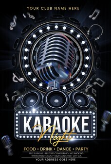 Karaoke-weekendfeest of podcast-show folder sjabloon