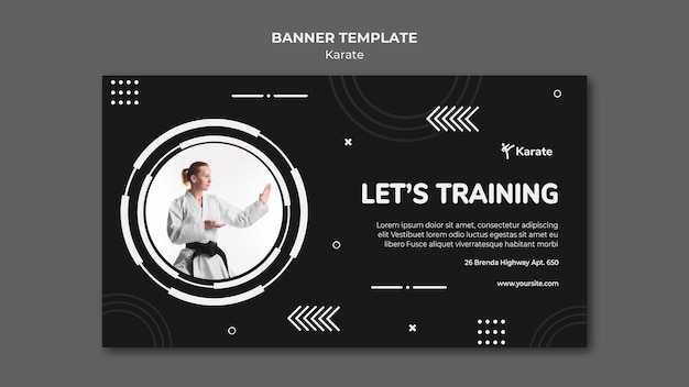 Gratis PSD karate klasse promo sjabloon banner