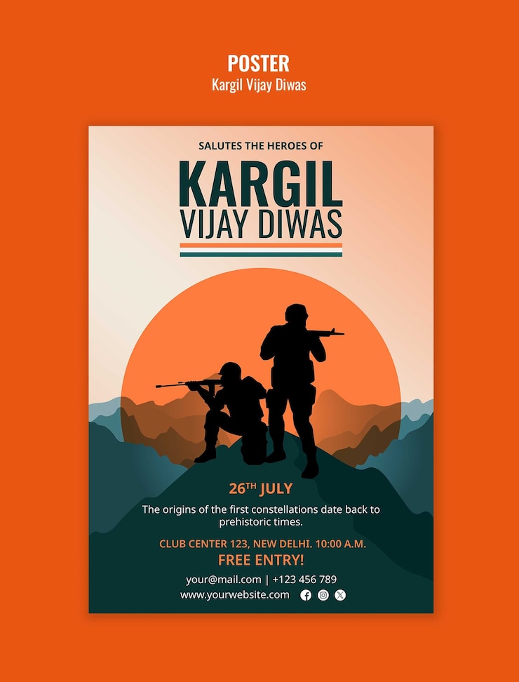 PSD Gratis kargil vijay diwas commemoration poster