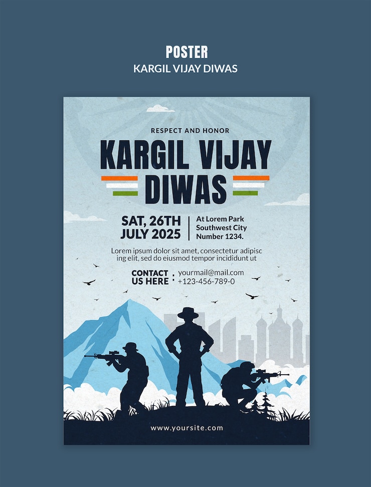 PSD gratuito kargil vijay diwas commemoration poster
