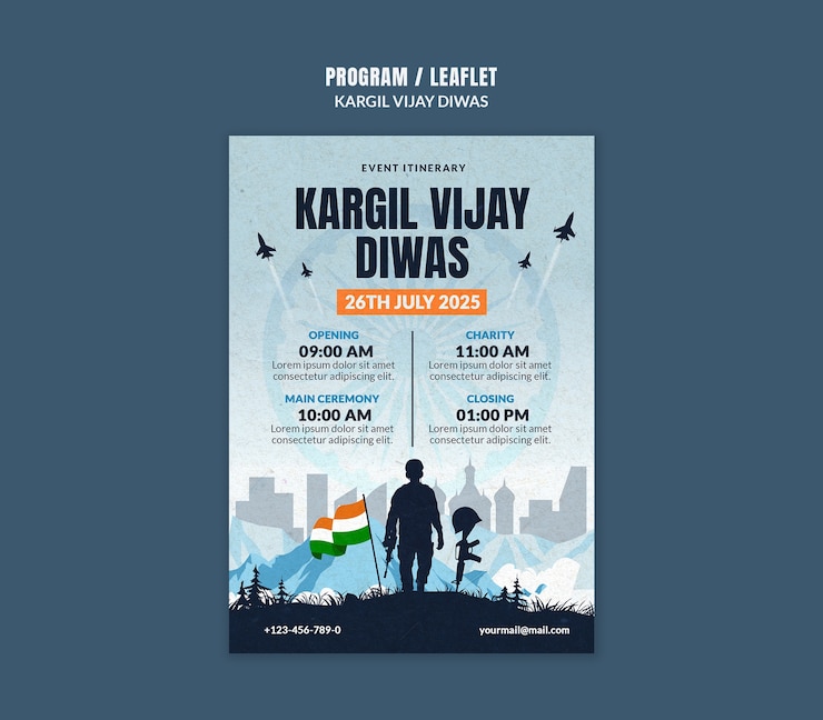 PSD gratuito kargil vijay diwas event flyer