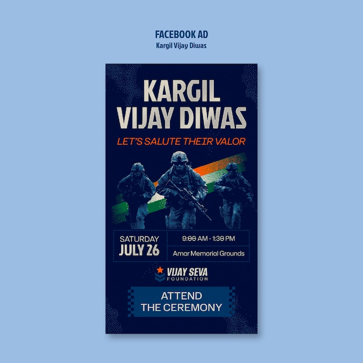 PSD Gratis kargil vijay diwas facebook ad template