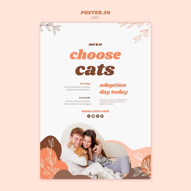 Katten poster sjabloon stijl