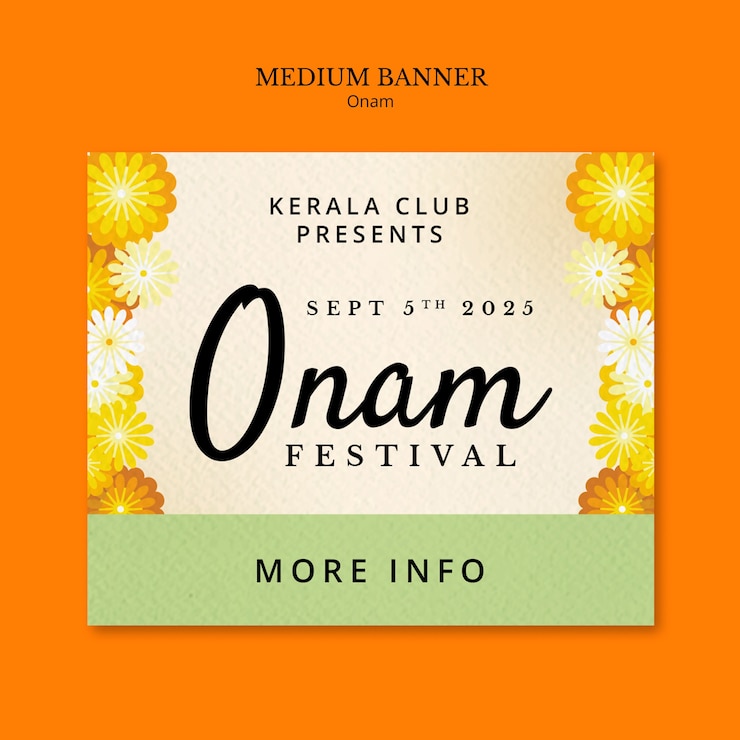 PSD gratuito kerala club presents onam festival banner