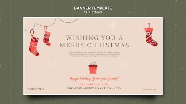 Kerst concept sjabloon voor spandoek