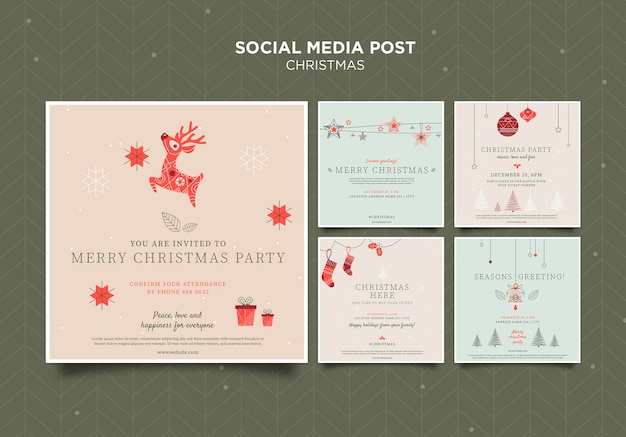 Gratis PSD kerst concept sociale media post sjabloon