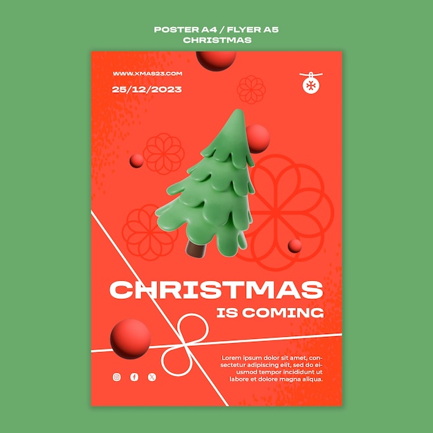 Gratis PSD kerst sjabloonontwerp