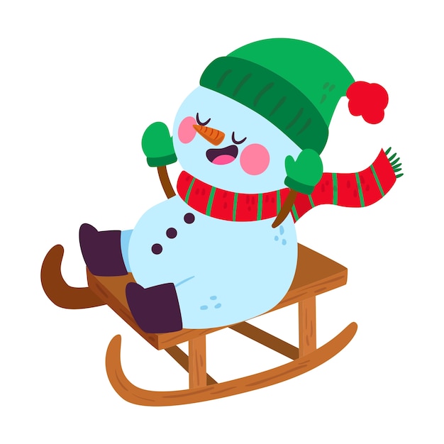 Kerst sneeuwman illustratie