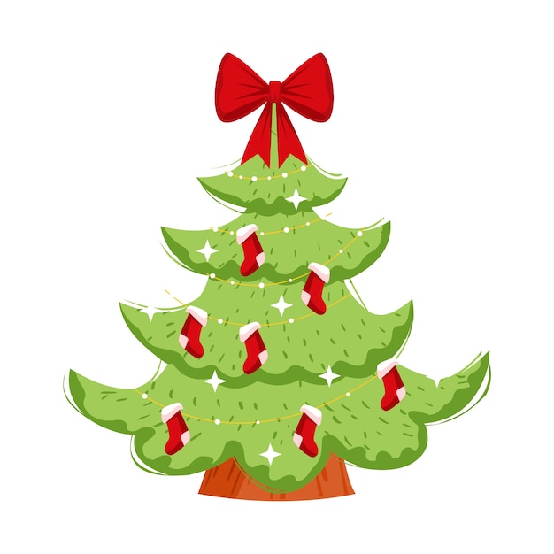 Gratis PSD kerstboom illustratie