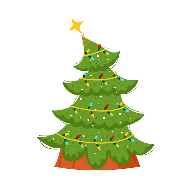 Gratis PSD kerstboom illustratie