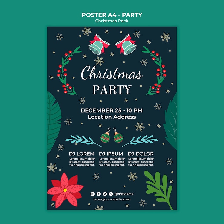 Gratis PSD kerstfeest feest poster