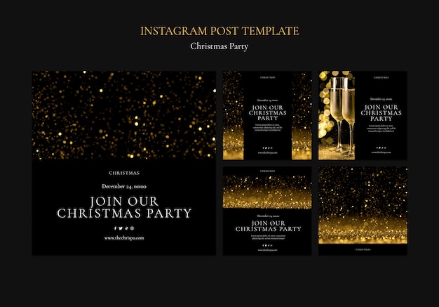 Gratis PSD kerstfeest instagram posts collectie