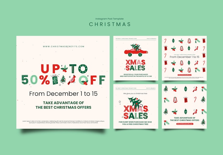 Gratis PSD kerstfeesten op instagram