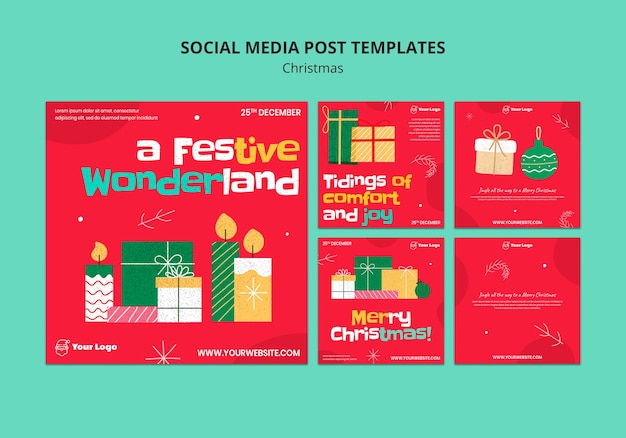 Gratis PSD kerstfeesten op instagram