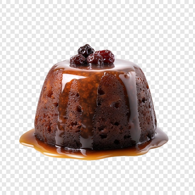 Kerstpudding geïsoleerd op transparante achtergrond