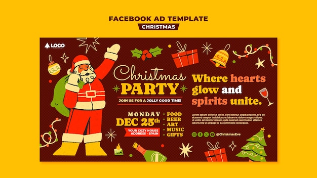Gratis PSD kerstviering facebook-sjabloon