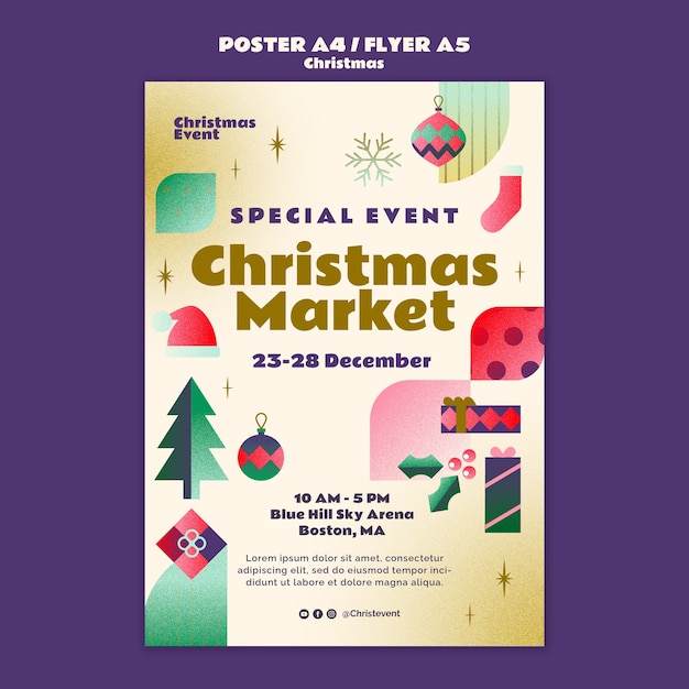 Gratis PSD kerstviering poster sjabloon