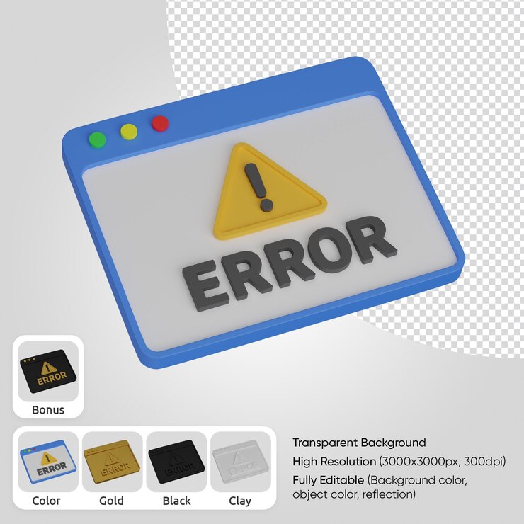 PSD Gratis kesalahan web 3d