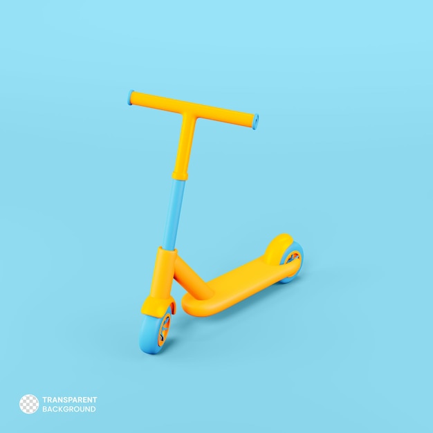 Kid Scooter icona isolato rendering 3d illustrazione