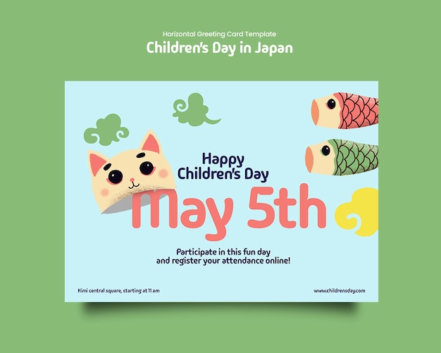 Gratis PSD kinderdag in japan sjabloonontwerp