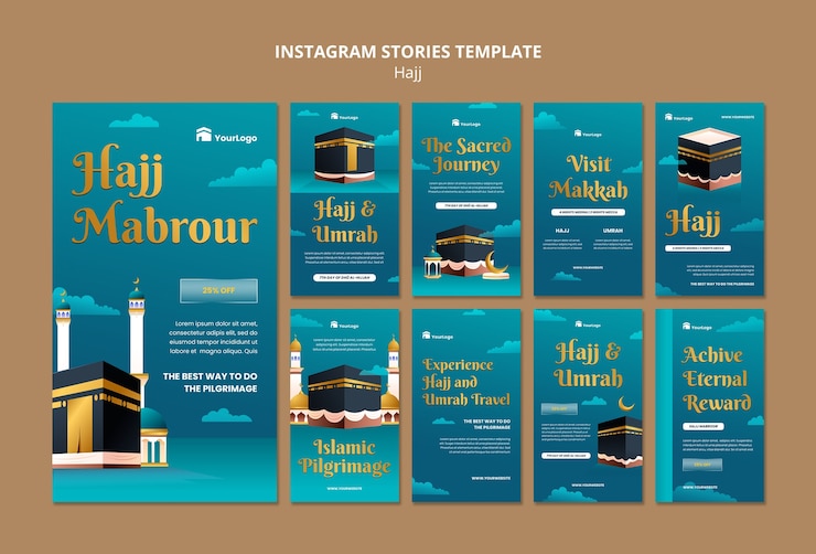 PSD Gratis kisah instagram musim haji gradien