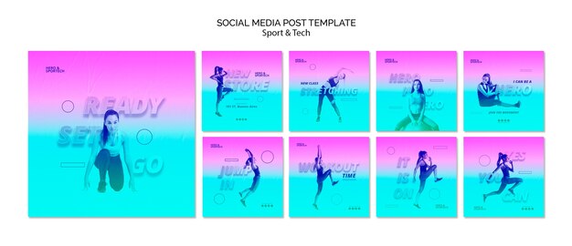 Gratis PSD klaar set ga sociale media post-sjabloon