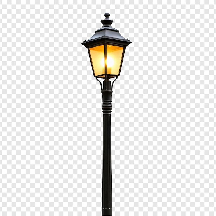 Gratis PSD klassieke verlichte straatlantaarnpaal