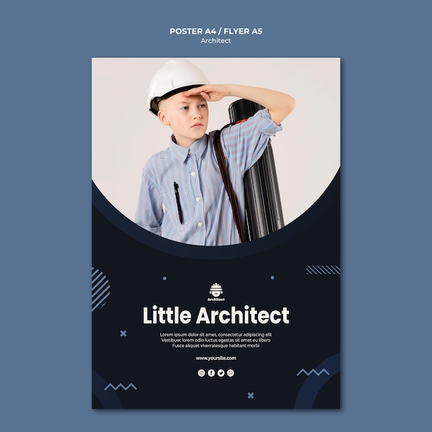 Gratis PSD kleine architect posterontwerp