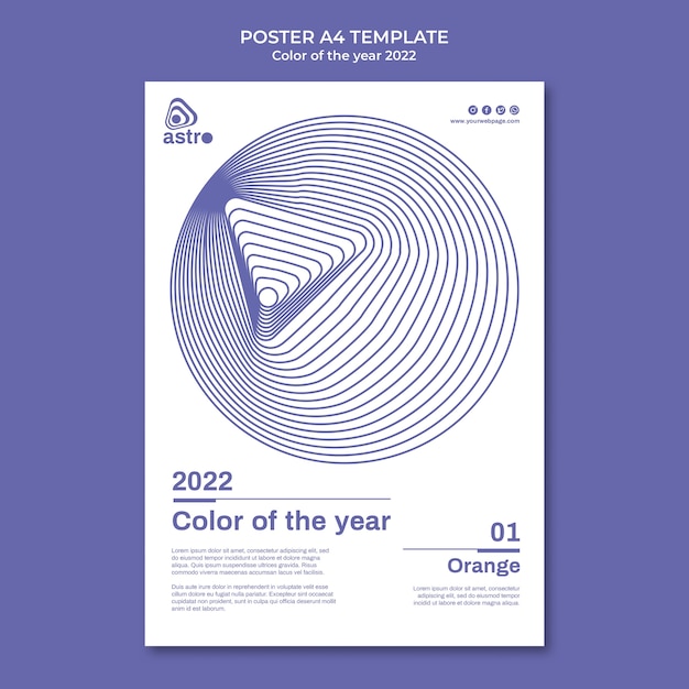 Kleur van het jaar 2022 postersjabloon