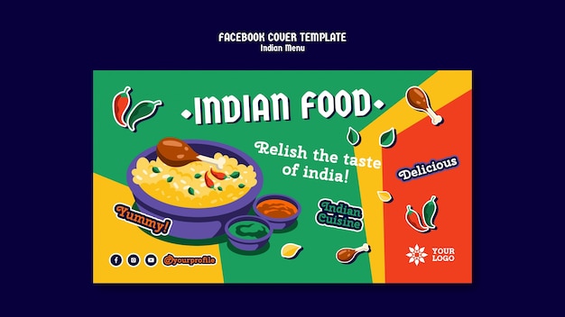 Kleurrijk indiaas menu